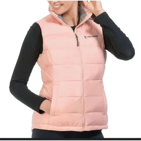 FREE COUNTRY WOMEN'S LIGHTWEIGHT SOFT & COZY DOWN VEST, PINK VARIETY SIZE Medium - Picture 3 of 8